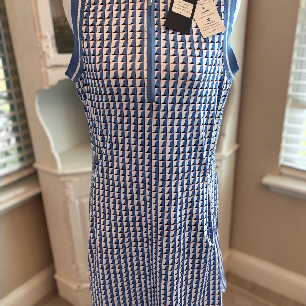 NWT Blue & White Sleeveless Athletic Dress with Shorts Size S